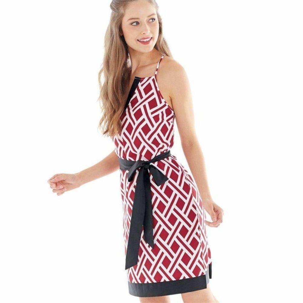 Mud Pie Game Day Red Black Racerback Shift Dress